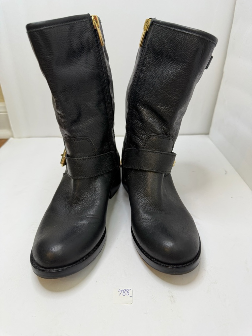 Vince Camino Black Leather Mid-Calf Women's Boots size 5.5 - Picture 2 of 8